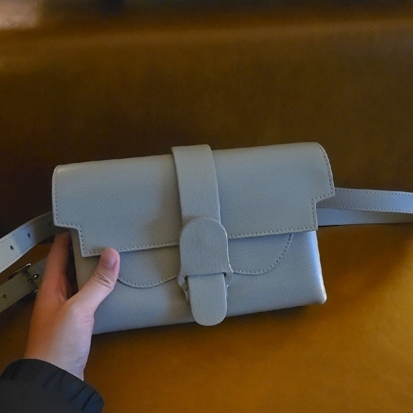 Senreve Handbags - Senreve Aria Belt Bag, Pebbled, Sand color - includes silver chain